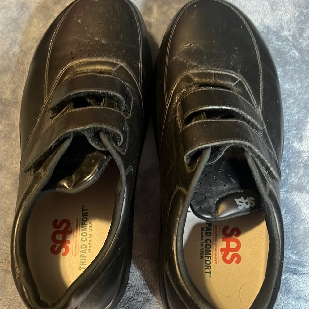 SAS Black Leather Comfort Shoes